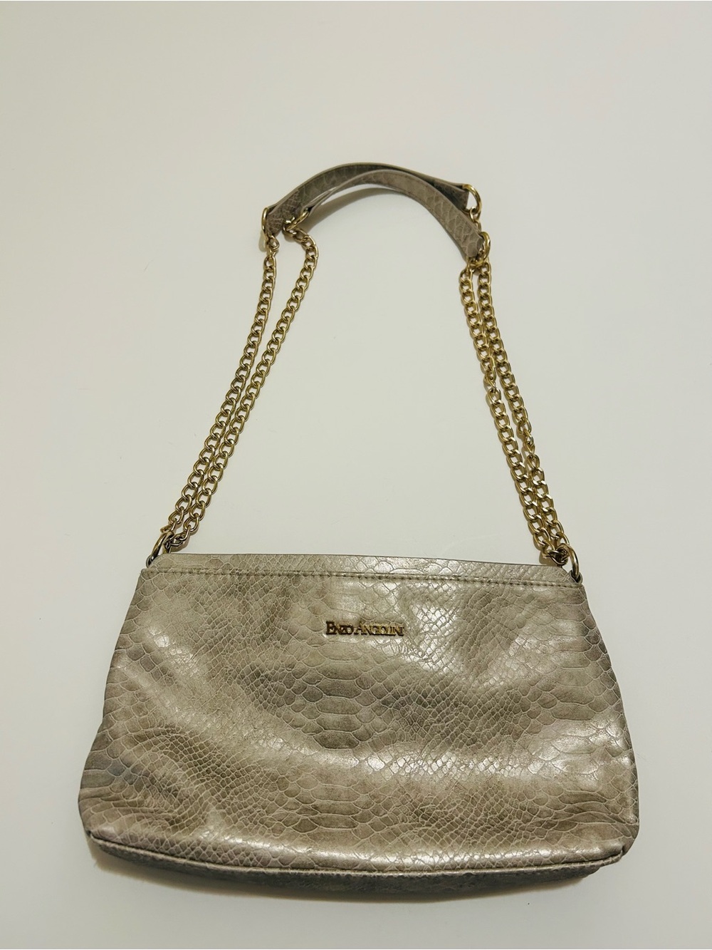 Enzo Angiolini Snakeskin Chain Strap Shoulder Bag